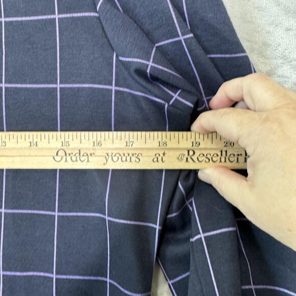 Tyler Boe Dress Womens Medium Blue Windowpane Check Puff Sleeve Shift Modern - Picture 11 of 13